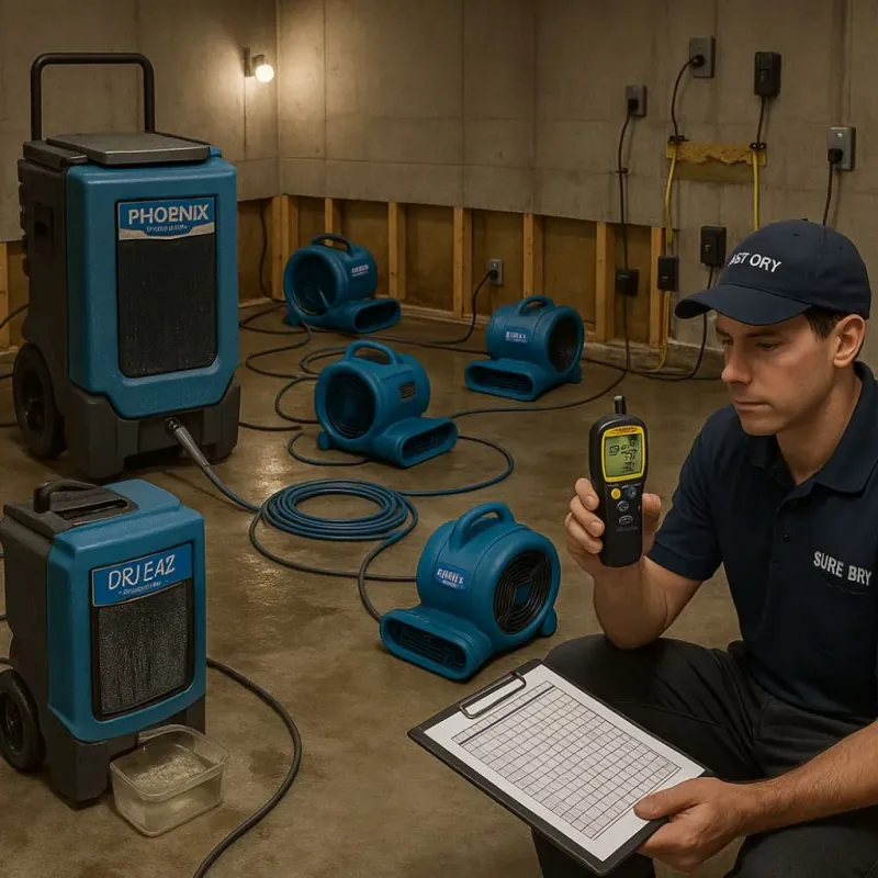 Structural Drying and Dehumidification process in Phoenixville, PA